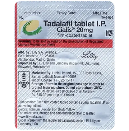 cialis 20mg tablet 4's